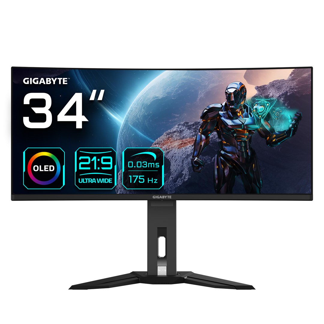 GIGABYTE MO34WQC монитор, 34", WQHD OLED, 175 Hz, црн
