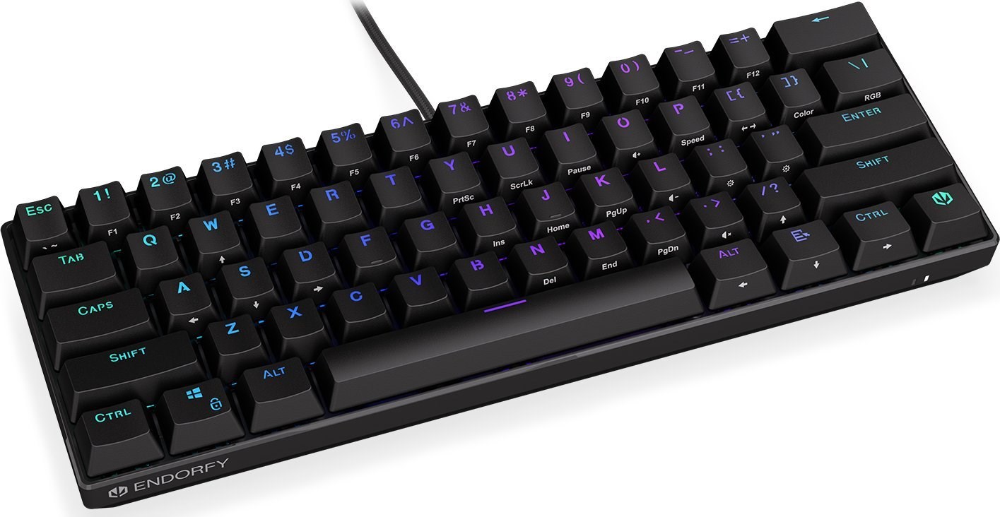 Tastierë mekanike Endorfy Thock Compact, USB, Kailh Red, RGB, e zezë