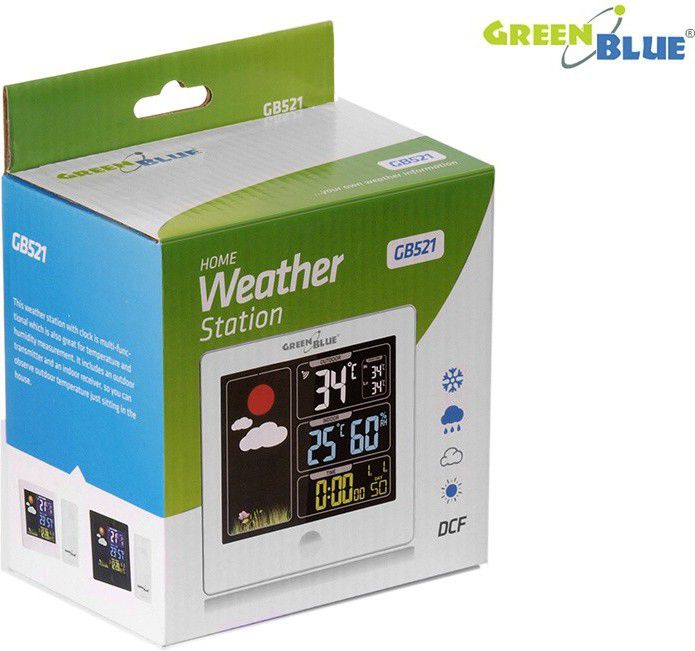 Stacion moti GreenBlue DCF GB521W, ekran me ngjyra, sensor pa tel, i bardhë