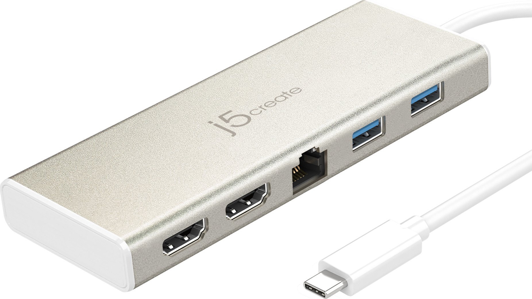 Mini dock USB C J5create JCD381 N, Dual HDMI, Ethernet, USB 3.1, gri