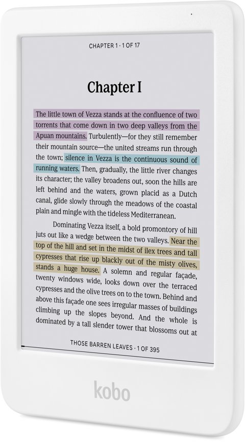 Lexues elektronik Kobo Clara Colour, 6" E Ink, 16GB, Wi-Fi, i bardhë