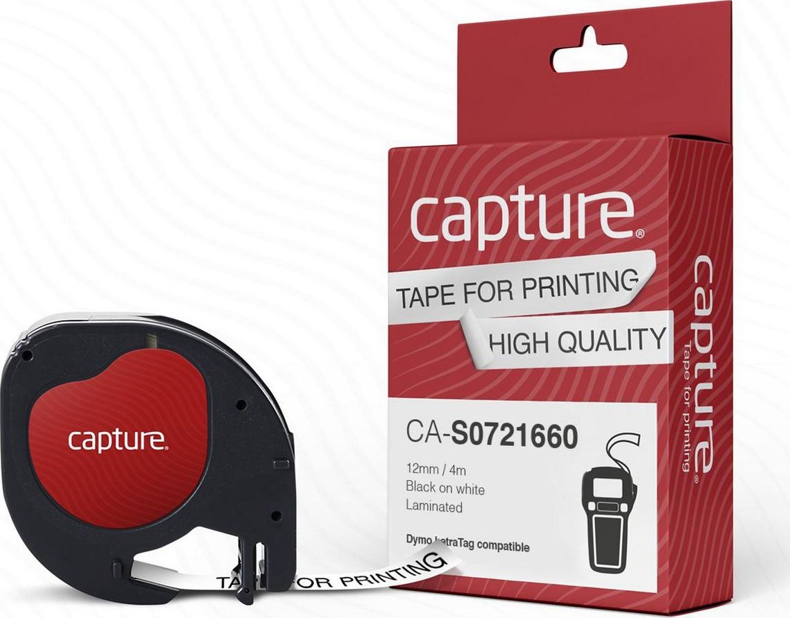 Rrip etiketimi Capture CA-S0721660, 12mm, 4m, plastikë e laminuar