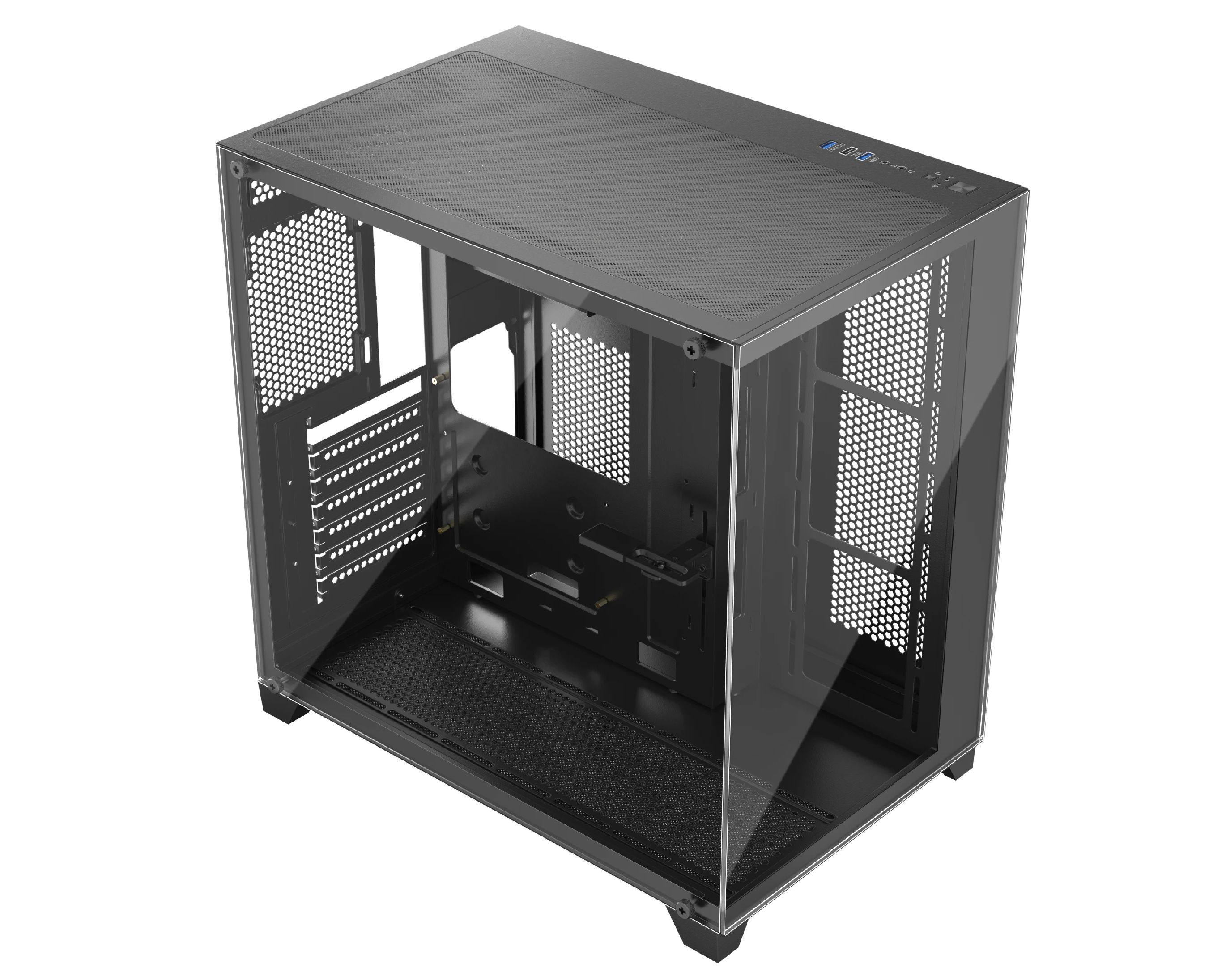 Kasa kompjuteri 1stPlayer MEGAVIEW MV8, ATX Middle Tower, xham i temperuar, e zezë