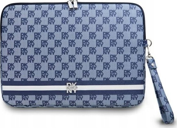 Mbulesë laptopi DKNY Checkered Pattern and Stripe, 13-14", lëkurë PU, blu