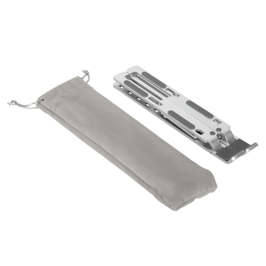 Mbajtëse ergonomike portative për laptop/tablet, alumini, e hirtë