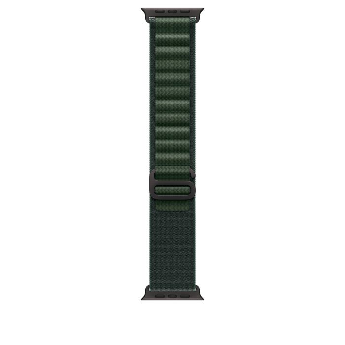 Apple Watch 49mm Loop, Dark Green Alpine Loop, Black Titanium Finish, S