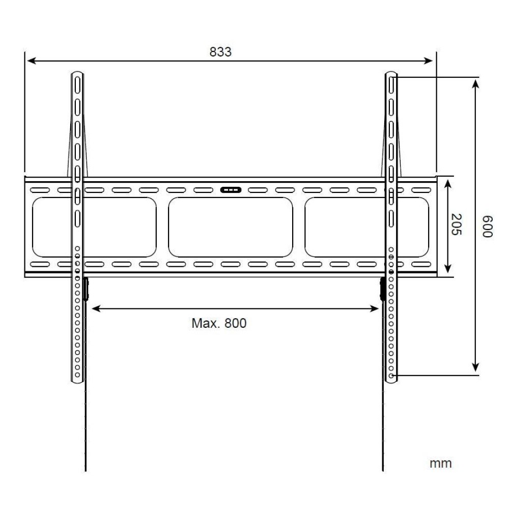 Mbajtëse muri për TV Techly LED/LCD, 42-80", VESA 800x600, e zezë