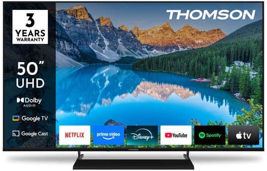 Televizor Thomson Google TV, UHD 4K, HDR, bazë qendrore