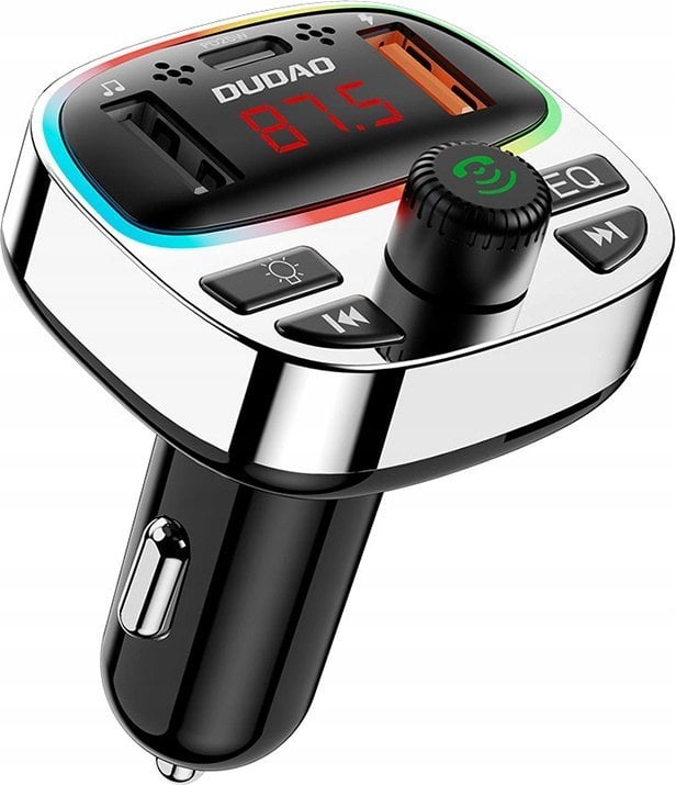 Трансмитер за автомобил Dudao R2Pro Plus, Блутут 5.3, PD 25W, црно-сребрен