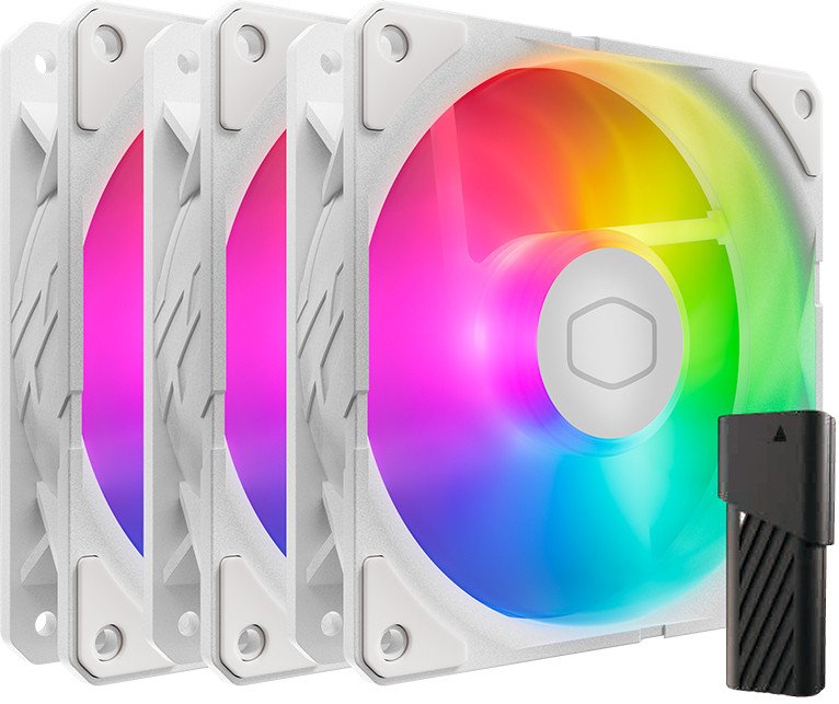 Ventilatorë për kasë Cooler Master SickleFlow Edge 120 ARGB, set 3 copë, të bardhë