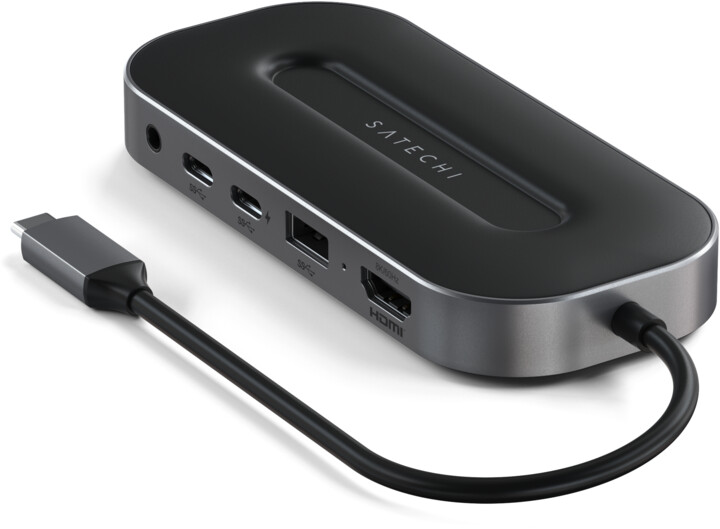Konvertues Satechi USB-4 Multiport W2.5G Ethernet, HDMI 2.1, USB-A, 2x USB-C, Audio 3.5mm, Ethernet, i zi