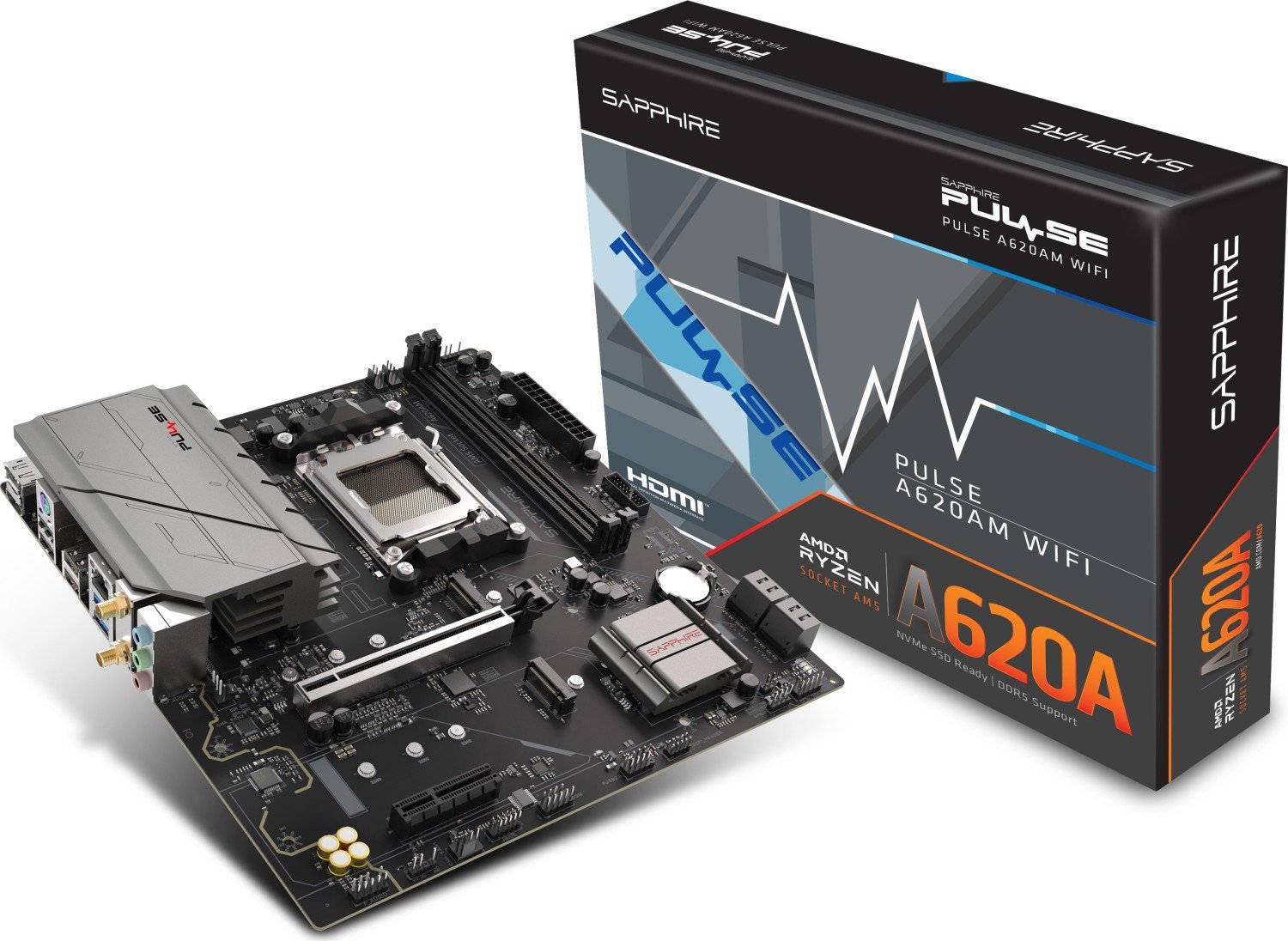 Pllakë amë Sapphire Pulse A620AM, Socket AM5, DDR5, Micro ATX