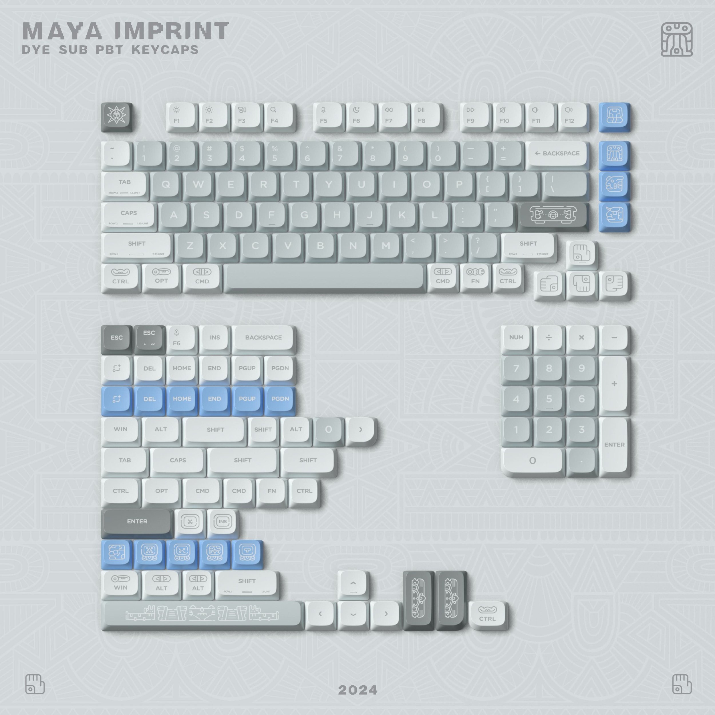 Капачиња за тастатура NuPhy Maya Imprint, PBT, dye sub, шарен