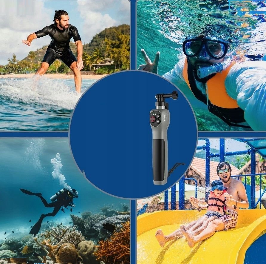 Селфи стап TELESIN Diving Underwater, 0.85m, водоотпорен, со бежичен далечински управувач за GoPro Hero 8 9 10 11 12