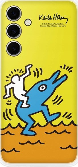 Mbrojtëse telefoni Samsung Flipsuit Keith Haring për Galaxy S24 FE, interaktive, e verdhë