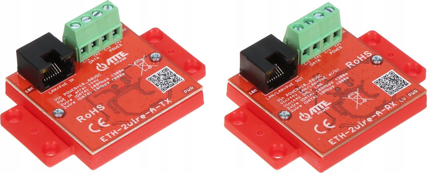 Konvertues UTP në 2-Wire ATTE ETH-2WIRE-a, set i plotë, LAN dhe PoE