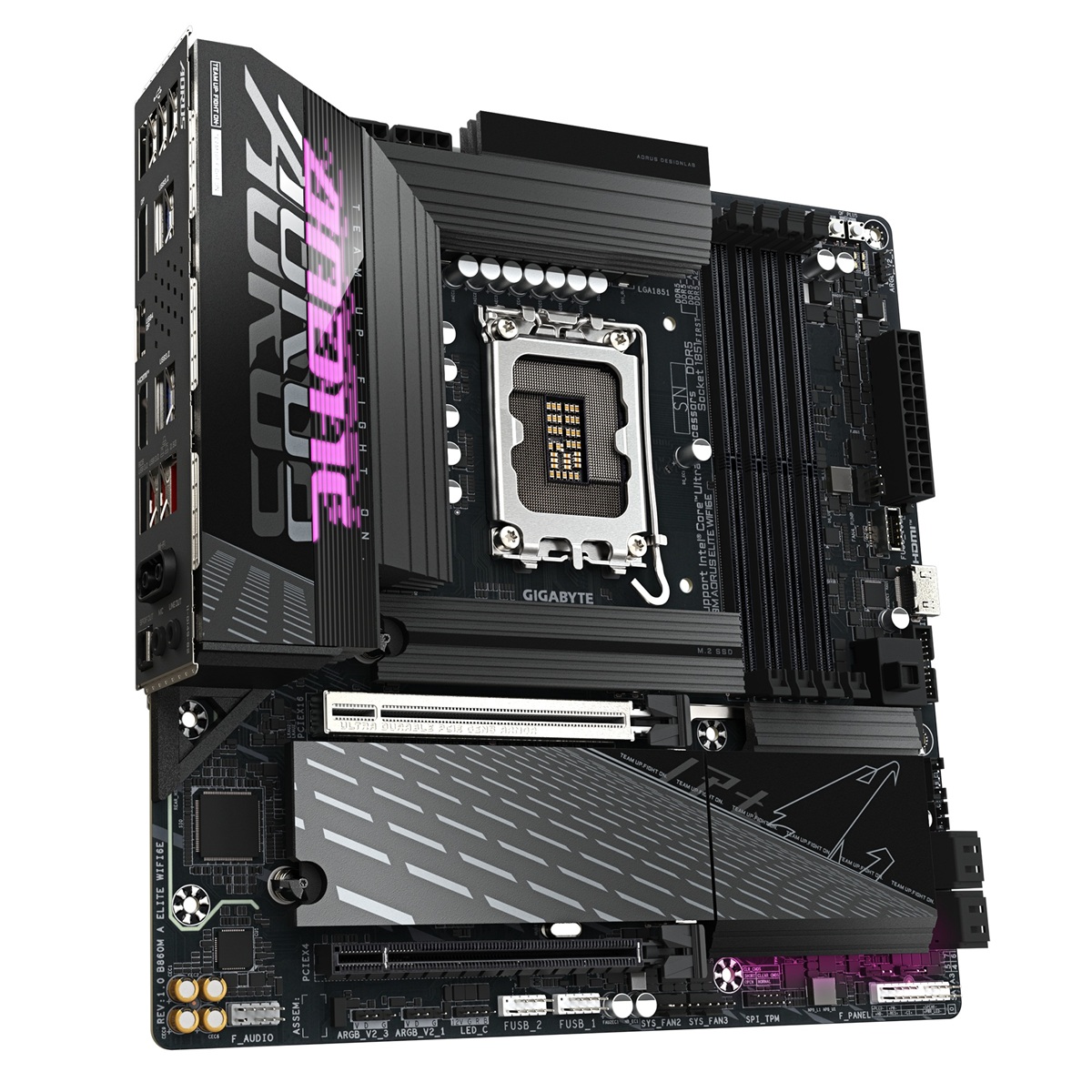 Pllakë amë Gigabyte B860M AORUS ELITE WIFI 6E, Micro-ATX, LGA 1851, DDR5, e zezë