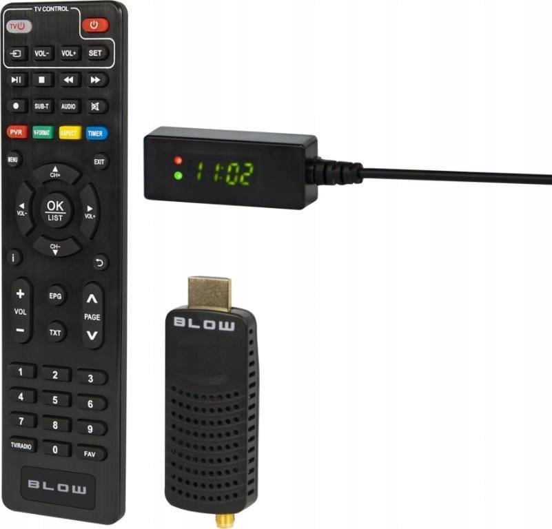 Dekoder tokësor Blow 7000FHD Mini, DVB T2 HEVC, Full HD, i zi