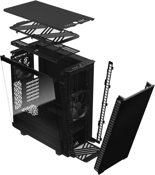 Kasë kompjuteri Fractal Design Define 7 Compact TG Light, e zezë