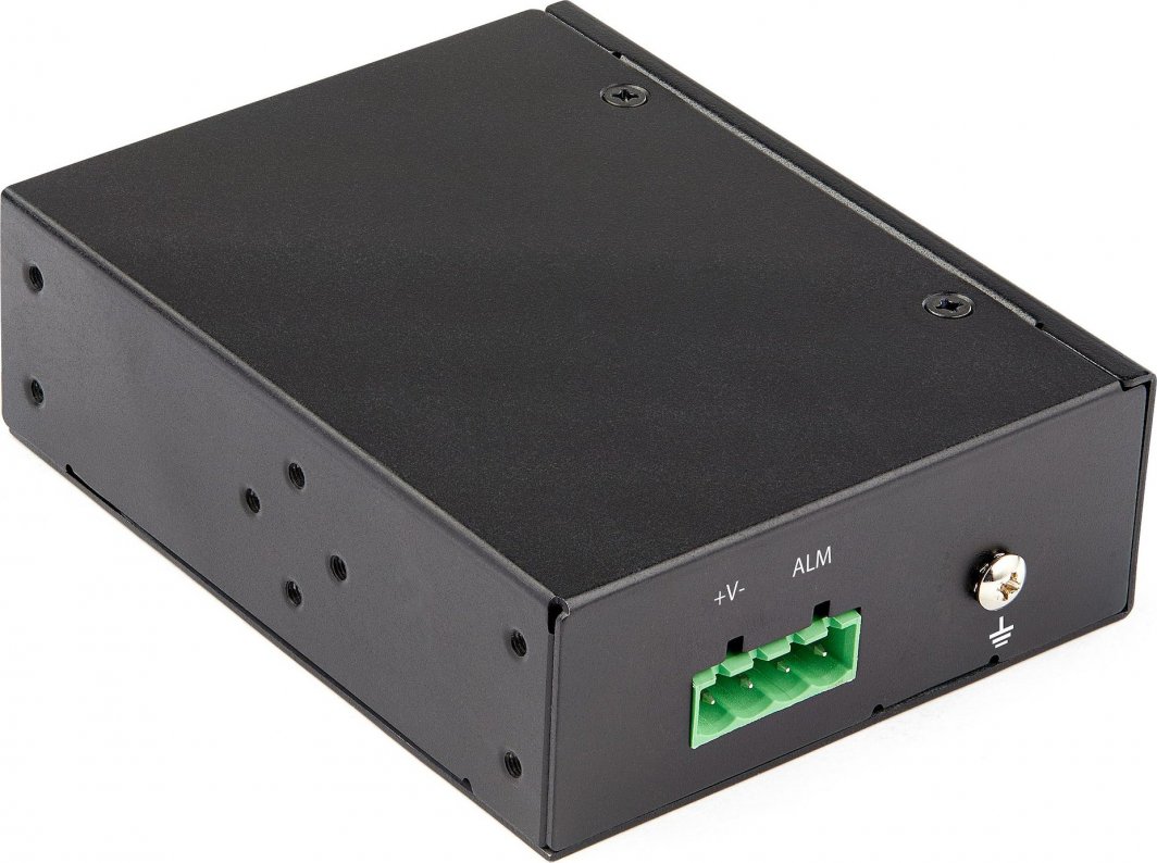 Media konvertues industrial StarTech PoE+, 1x SFP në RJ45 Gigabit, 60W, kompakt