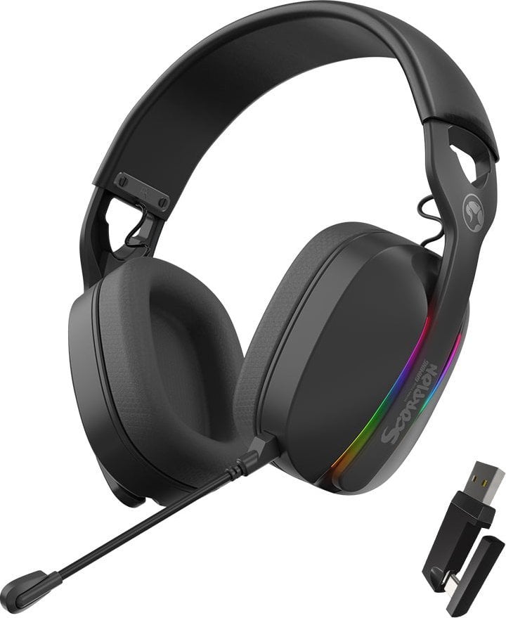 Слушалки за гејминг Marvo Scorpion HG9086W, со блутут и кабел, RGB, црни
