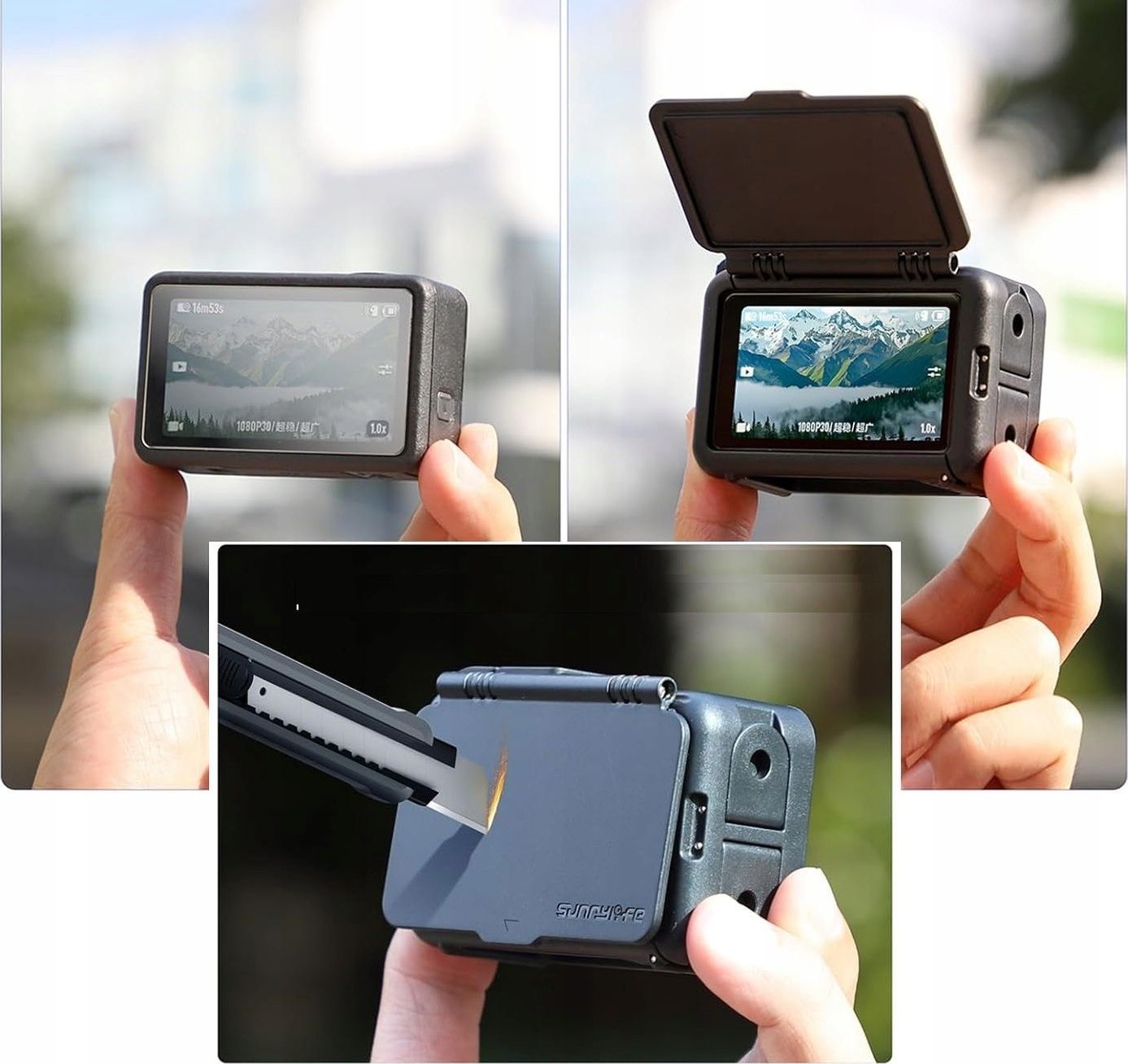 Kornizë montuese Sunnylife OA BK941 D, për DJI Osmo Action 3 4 5 Pro, e zezë