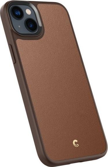 Mbulesë telefoni Spigen Cyrill Kajuk Mag MagSafe, për iPhone 14 Plus, lëkurë PU, kafe Saddle Brown