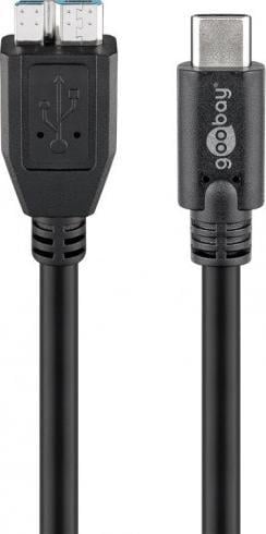 Kabllo USB Goobay USB C në micro B, 0.6 m, e zezë