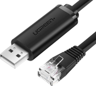 Kabllo USB në RJ45 Ugreen CM204 UGR597BLK, USB 2.0, me çip FTDI, e zezë