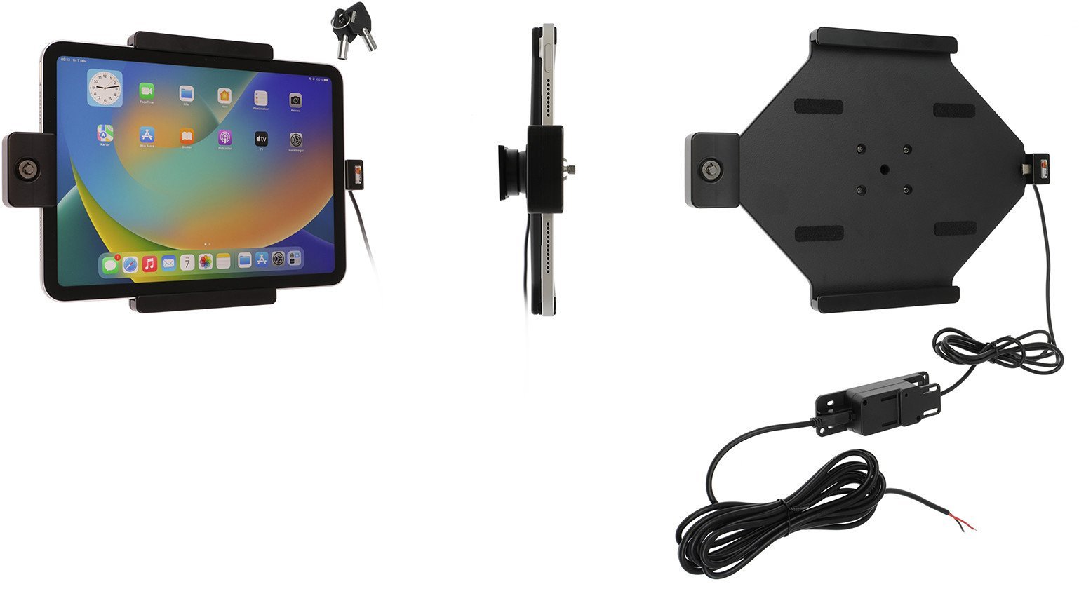 Mbajtës aktiv për tablet Brodit, për iPad 10th Gen, me kyç, i zi