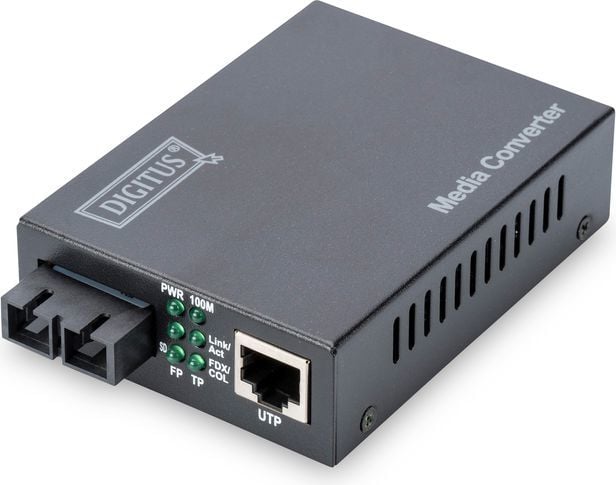 Konvertues media Digitus DN-82021-1, Fast Ethernet 10/100Mbps, RJ45 në SC single mode
