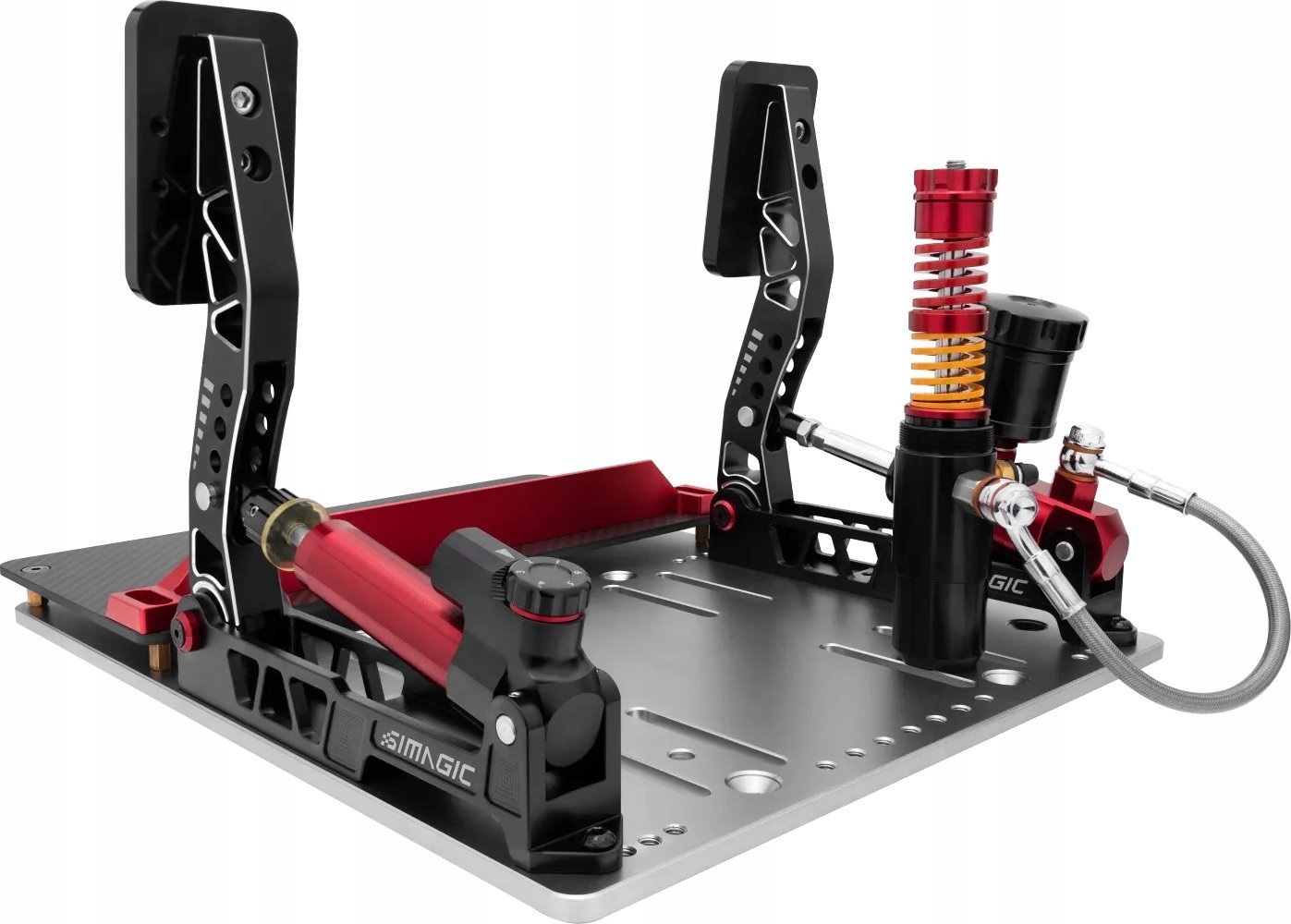 Set pedalesh Simagic P2000, 2 pedale, load cell 100 kg, gri