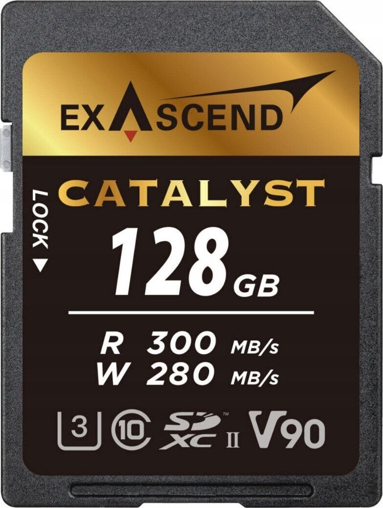 Kartë memorie Exascend Catalyst, 128GB, SD UHS II V90, e zezë
