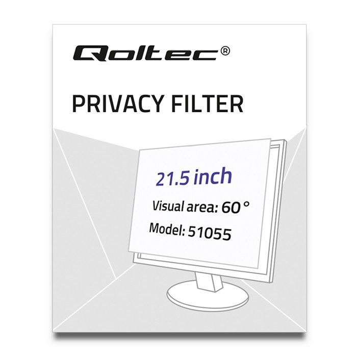 Filtër privatësie Qoltec, 21.5", 16:9, i zi
