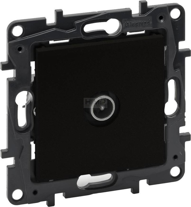 Prizë TV Legrand Niloe Step, dalje mashkull 9.5mm, e zezë