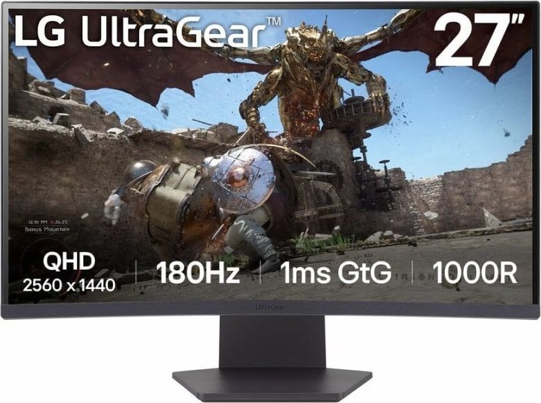 Monitor LG UltraGear 27GS60QC-B, 27", 180Hz, 1ms, i zi
