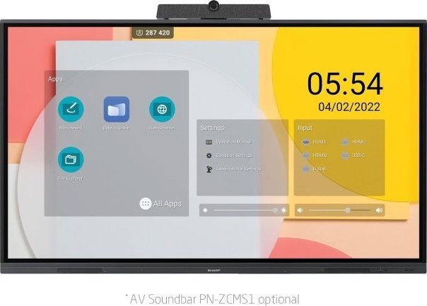 Ekran interaktiv Sharp PN-L752B, 75", 4K UHD, i zi