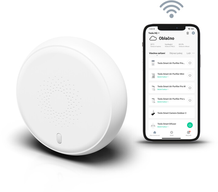 Sensor i mençur i tymit Tesla Smart Sensor Smoke