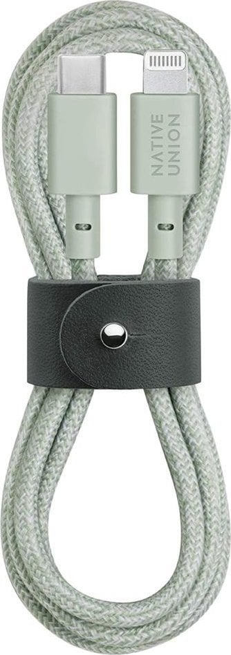 Kabllo karikimi Native Union Belt, USB C në Lightning, 1.2m, Sage
