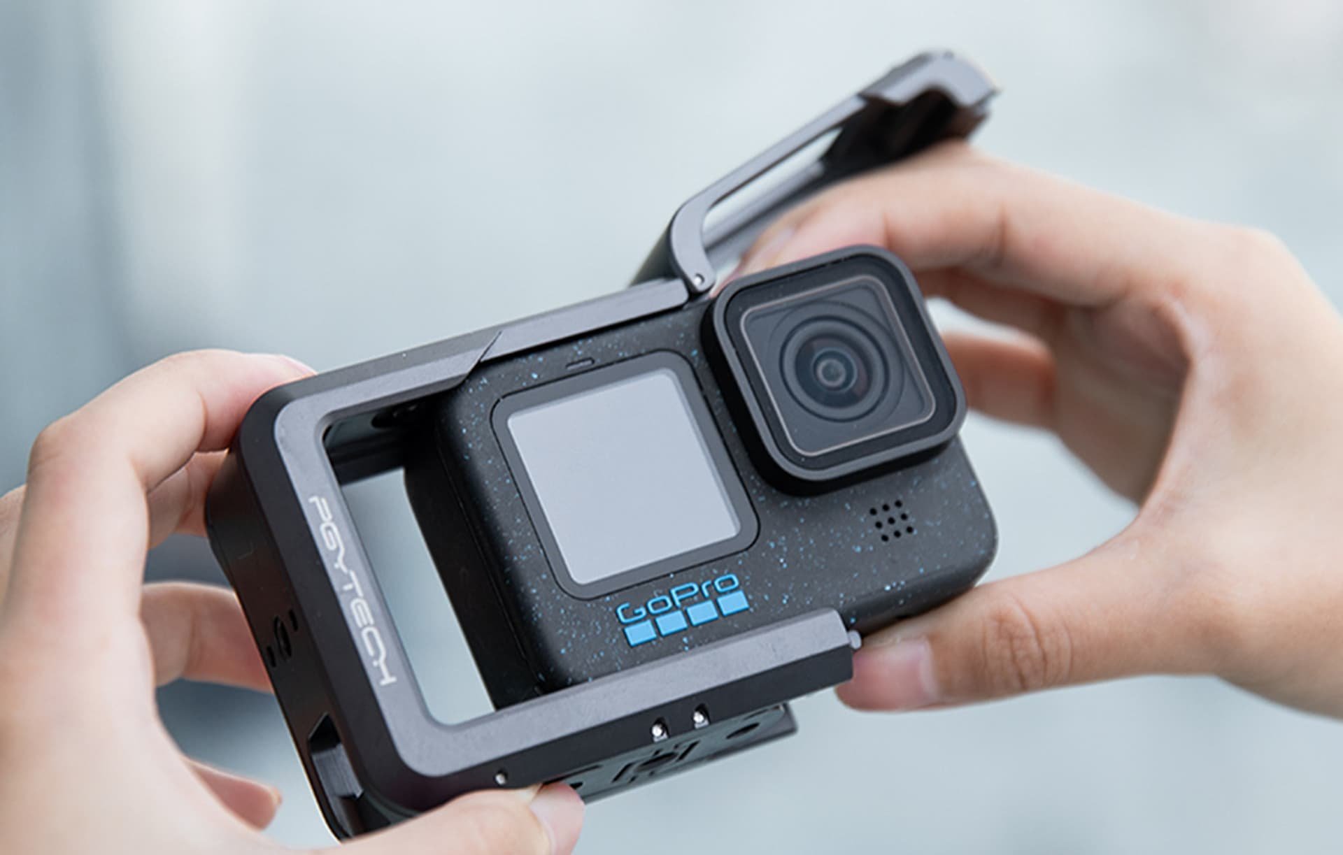 Kornizë PGYTECH për GoPro Hero 12 dhe 11, aliazh alumini, fileto 1/4", e zezë