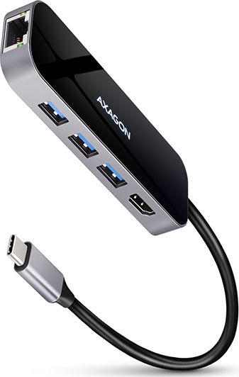 Stacion dokimi Axagon HMC-6GL USB C, HDMI GLAN USB, 60W, gri