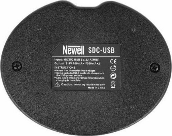Двоканален полнач за фотоапарат Newell SDC-USB, за батерии BP-511, USB, црн