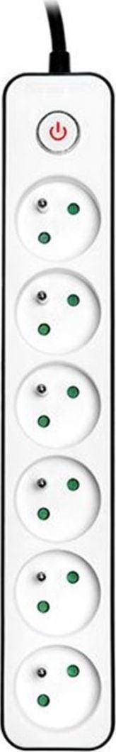 Kabllo vazhduese me mbrojtje Tracer Zebra / 6 priza/ 1.5m/ e zezë(TRALIS46259)