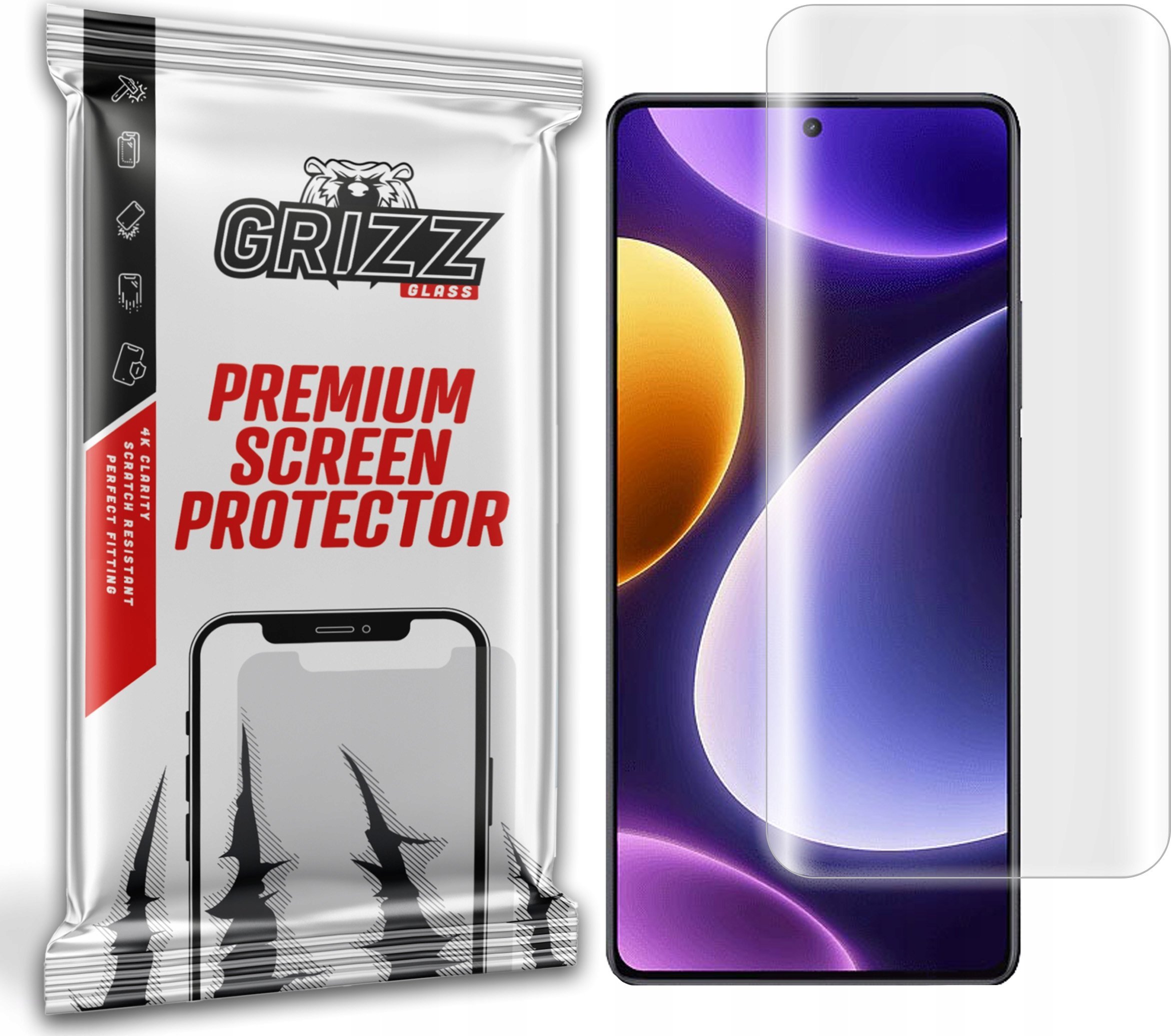 Folie mbrojtëse GrizzGlass Hydrogel Film për Xiaomi Redmi Note 12 Turbo, transparencë e lartë, ndjeshmëri e plotë e prekjes