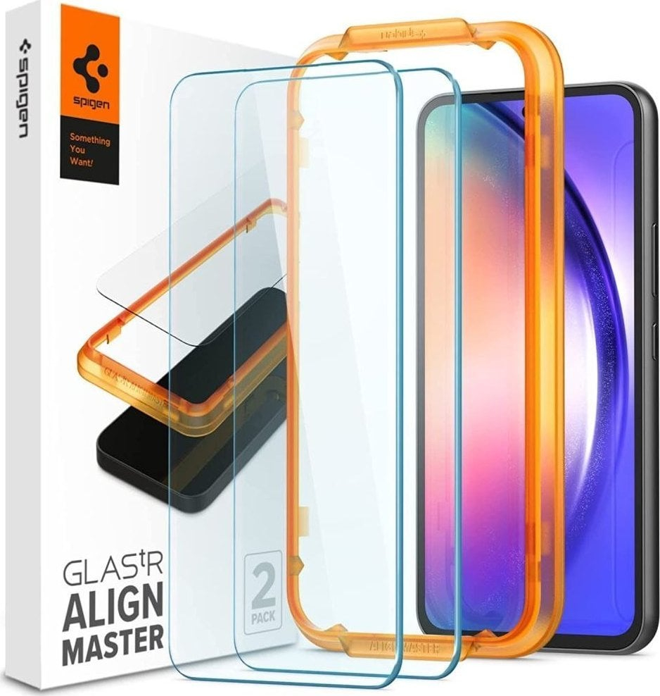 Mbrojtës ekrani Spigen AlignMaster, Galaxy A54 5G, xham i temperuar, 2 copë, transparent