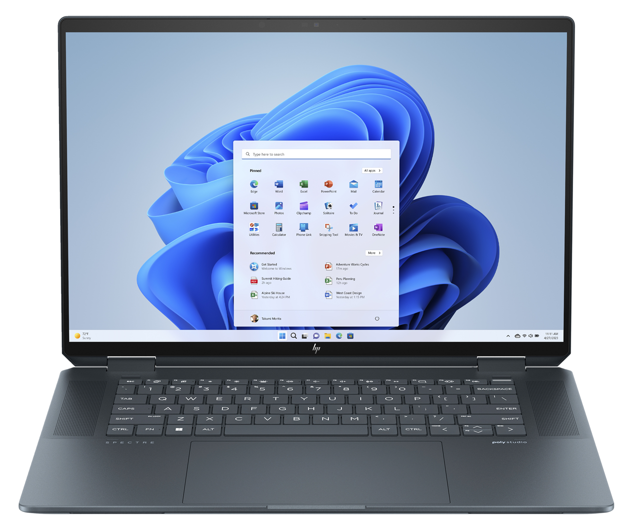 Laptop HP Spectre x360 16-aa0065nw, 16", Intel Core Ultra 7 155H, 16 GB RAM, 1 TB SSD, i kaltër