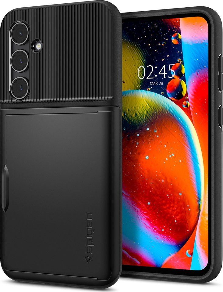 Mbulesë telefoni Spigen Slim Armor CS, për Samsung Galaxy S23 FE, me mbajtëse kartash, e zezë