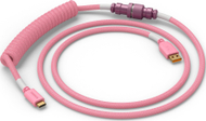 Kabllo spirale Glorious GMMK Coiled Cable Pixel Pink, USB C në USB A, 1.4m, rozë