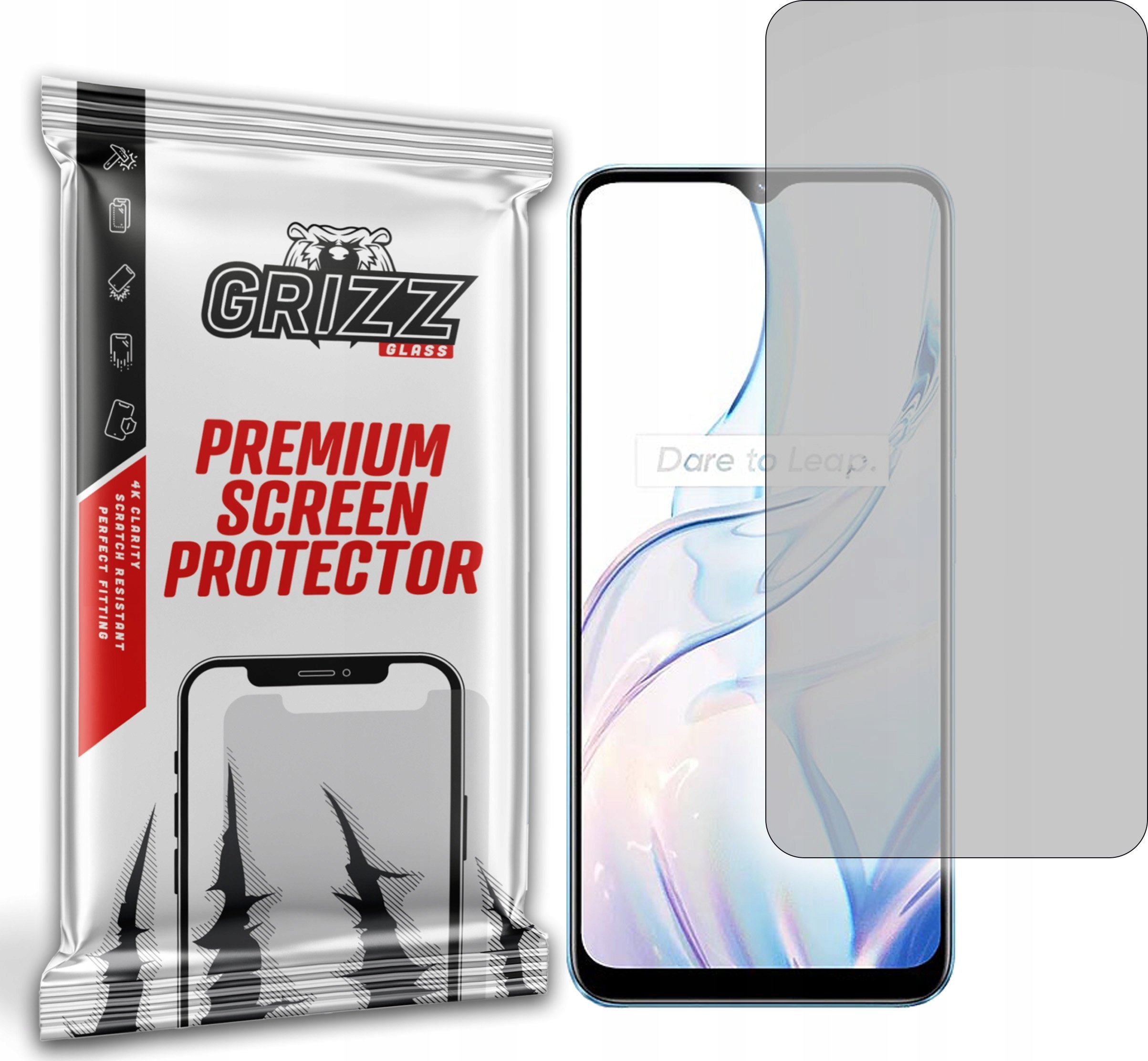 Folie mbrojtëse matte GrizzGlass për Realme C30s, film i hollë, kundër reflektimeve, transparente