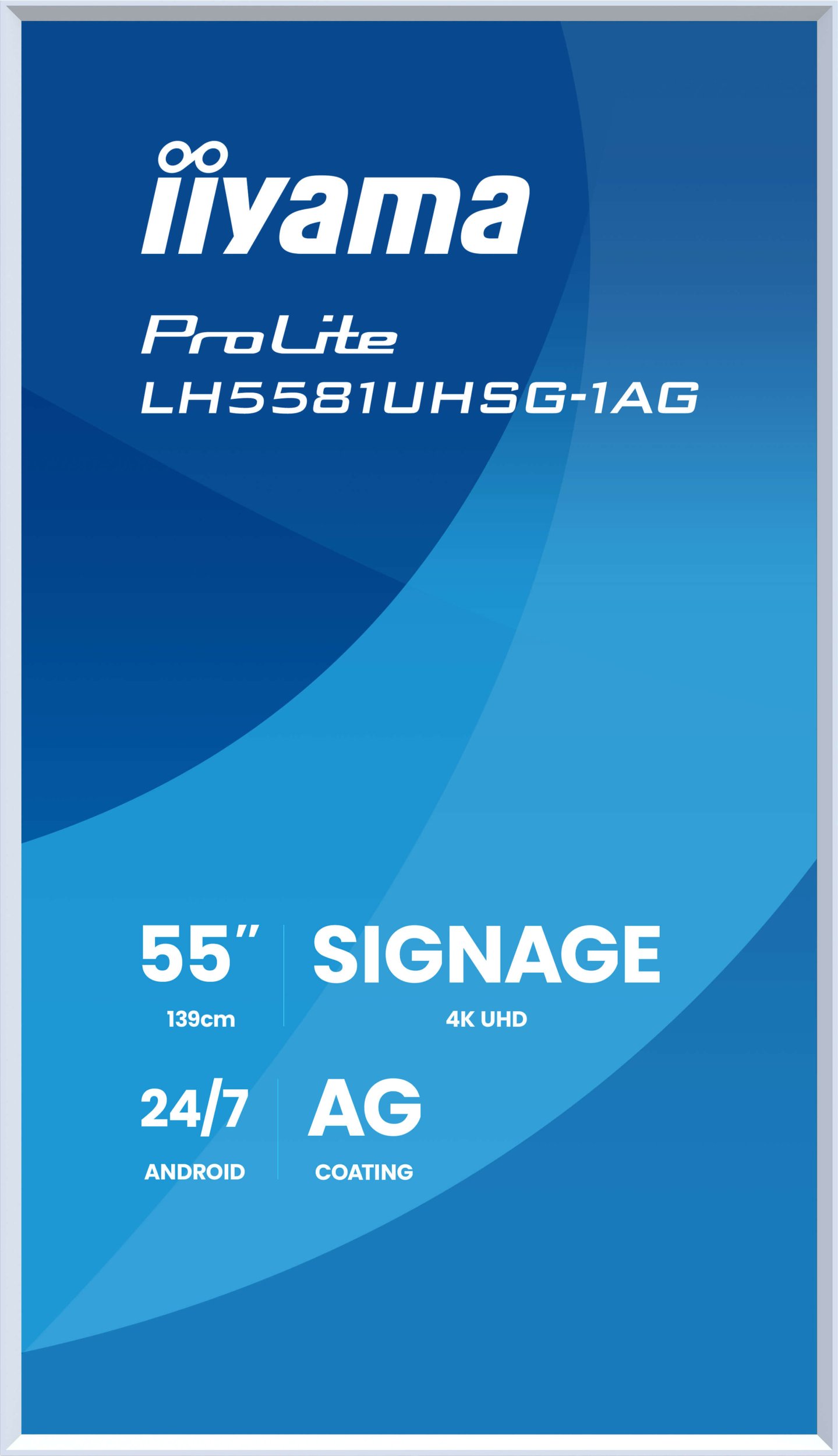 Monitor profesional Iiyama LH5581UHSG-1AG, 55", 4K UHD, i bardhë